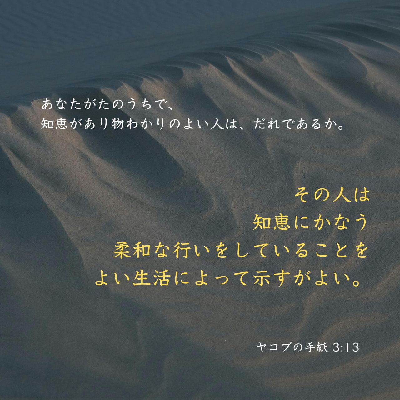 ヤコブの手紙 3:13-18 (新共同訳) - あなたがたの中で、知恵があり分別