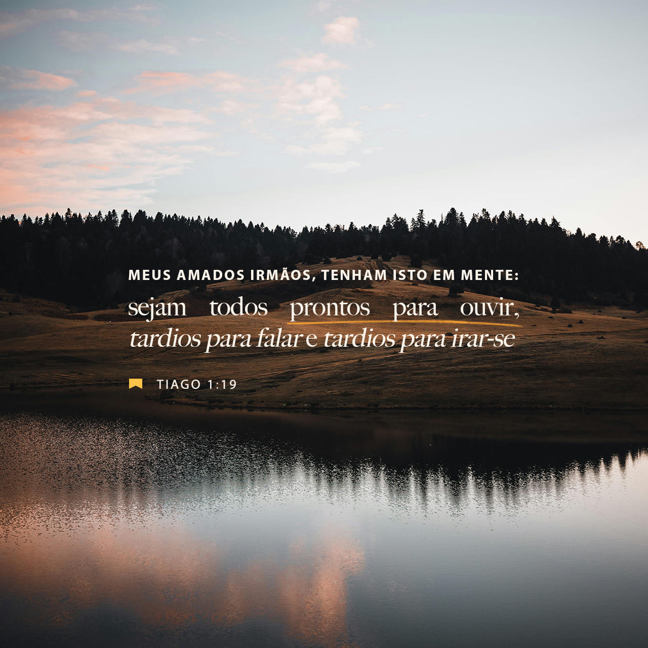 Tiago 1:19, 21 Meus amados irmãos, tenham isto em mente: sejam todos ...