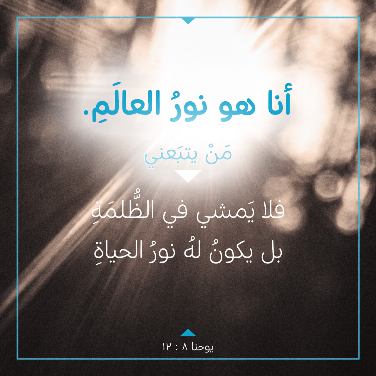 يُوحَنَّا 12:8 ثُمَّ كَلَّمَهُمْ يَسُوعُ أَيْضًا قَائِلًا: «أَنَا هُوَ ...