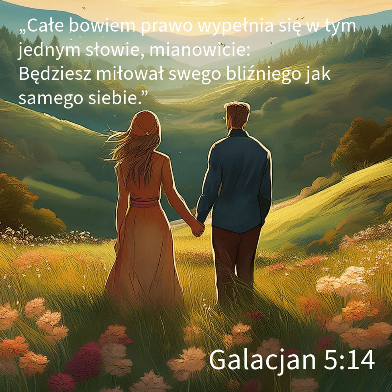 Galacjan 5:14 Gdyż całe Prawo streszcza się w tym jednym zdaniu: Masz