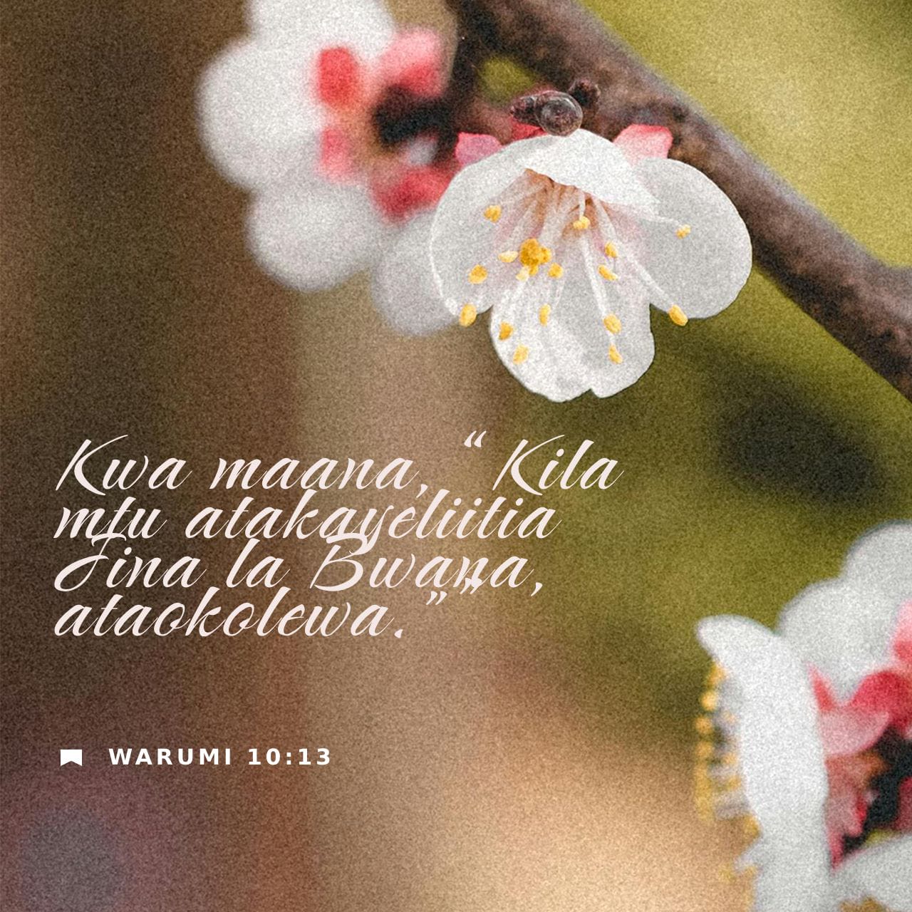 Api Kila Warumi 10:13 (SRUV) - kwa kuwa, Kila atakayeliitia Jina l | YouVersion