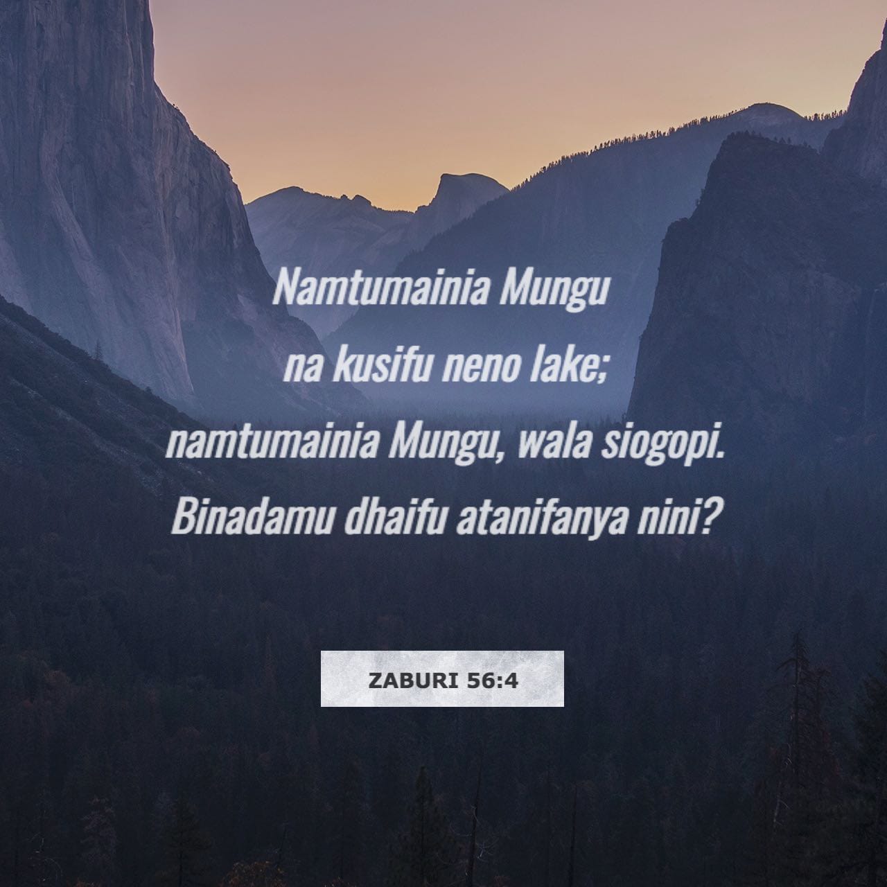 Zaburi 56:4 Namtumainia Mungu Na Kusifu Neno Lake; Namtumainia Mungu ...