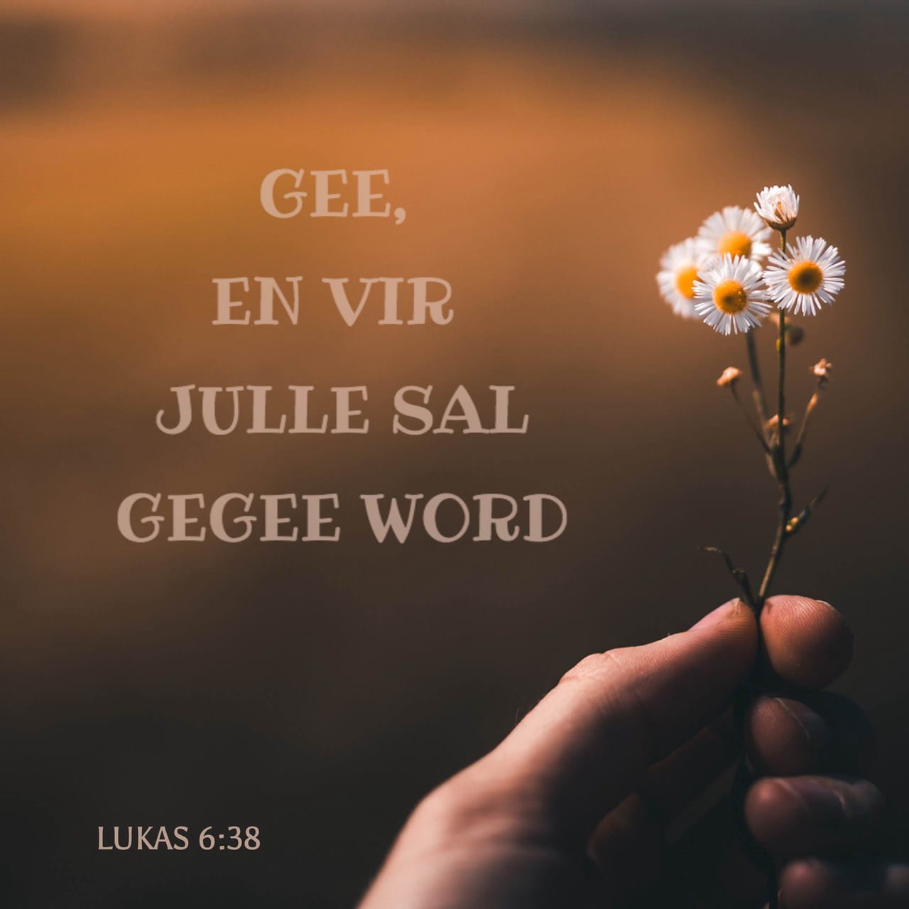 Lukas 6:38 Gee, En Aan Julle Sal Gegee Word – 'n Goeie Maat, Saamgepers ...