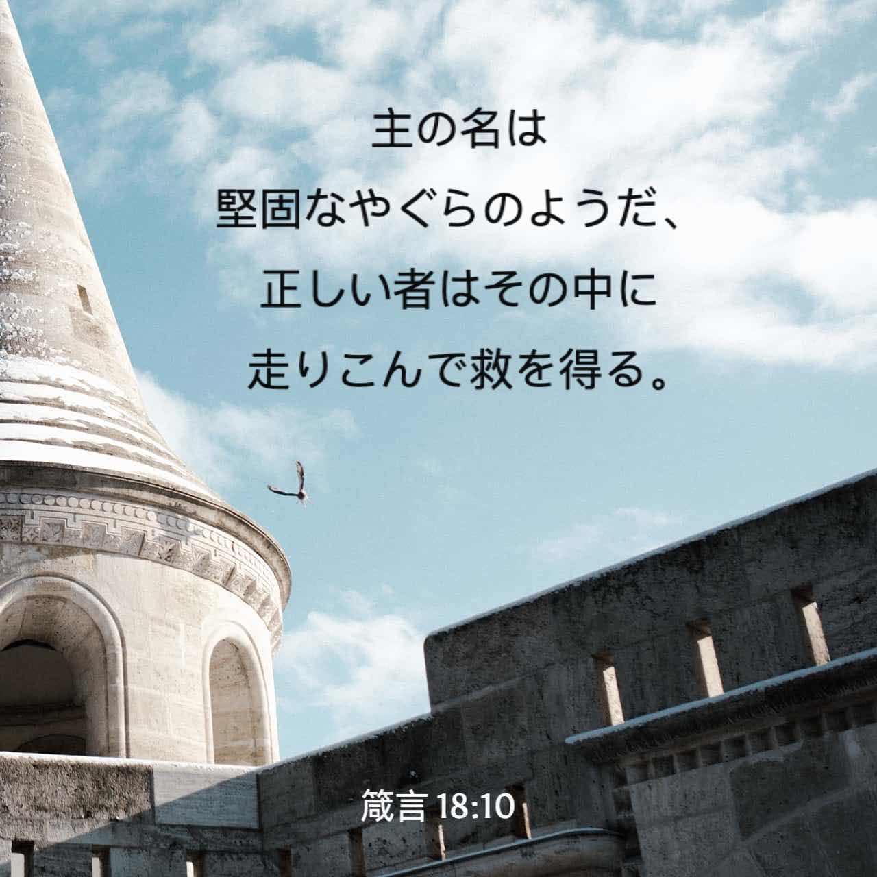 箴言 18 1 24 人と交わりをしない者は口実を捜し すべてのよい考えに激しく反対する 愚かな者は悟ることを喜ばず ただ自分の意見を言い表わすことを喜ぶ 悪しき者が来ると 卑しめもまた来る 不名誉が来ると はずかしめも共にくる 人の口の言葉は深い水の