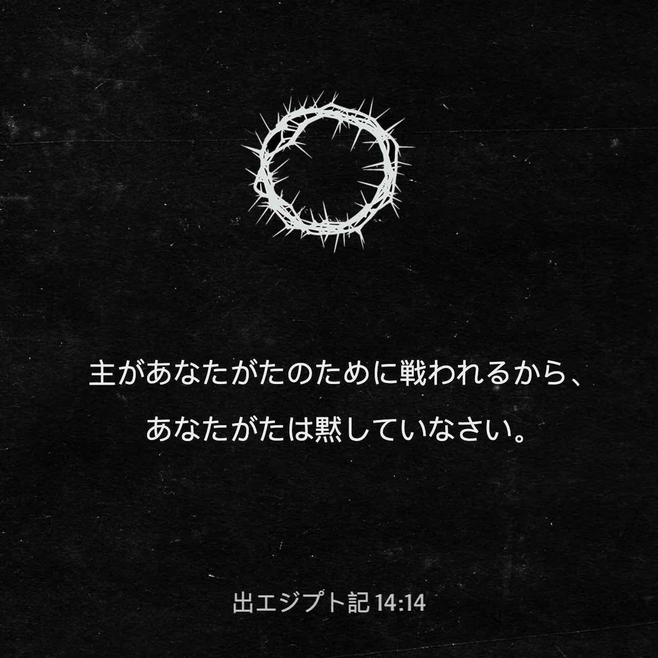 出エジプト記 14:14 主があなたがたのために戦われるから、あなたがた