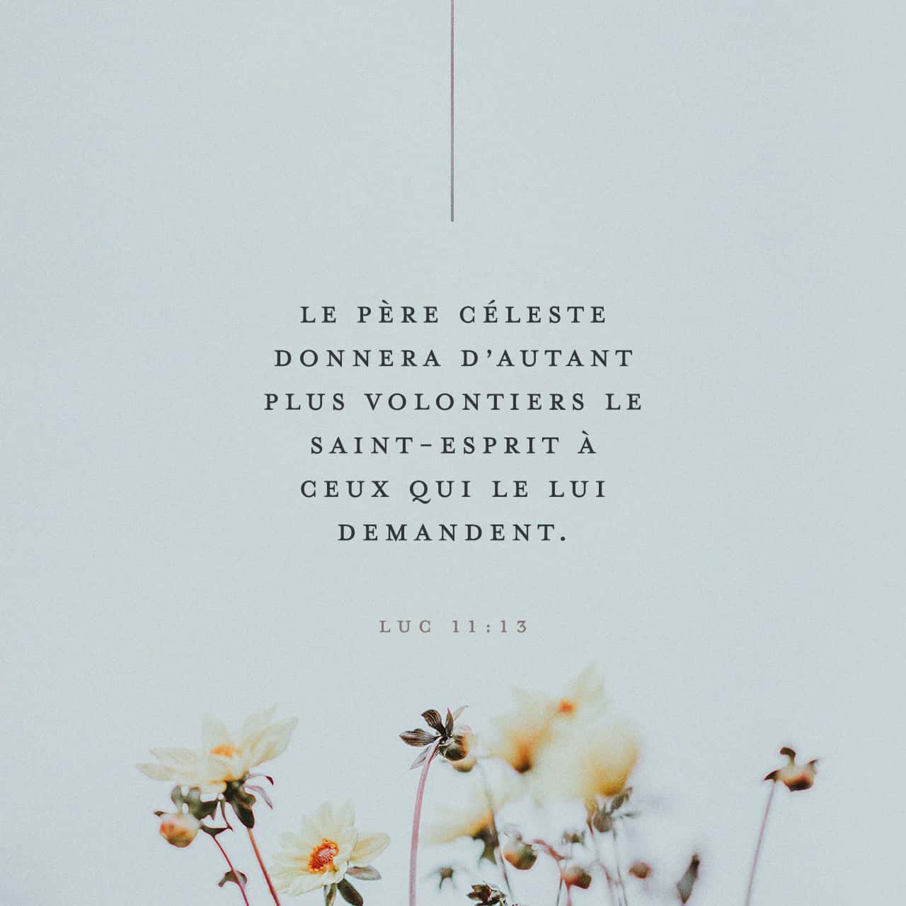 Bonne Nouvelle selon Luc 11:13 Vous, vous êtes mauvais, et pourtant vous savez donner de bonnes choses à vos enfants. Alors ceci est encore plus sûr : le Père qui est au
