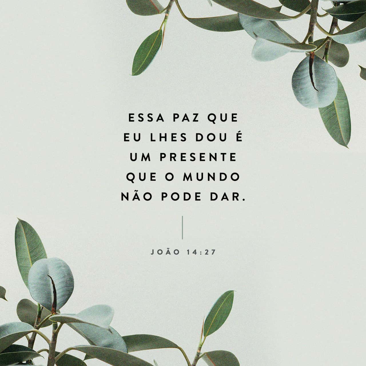 João 14:27 “Eu lhes deixo um presente, a minha plena paz. E essa paz ...