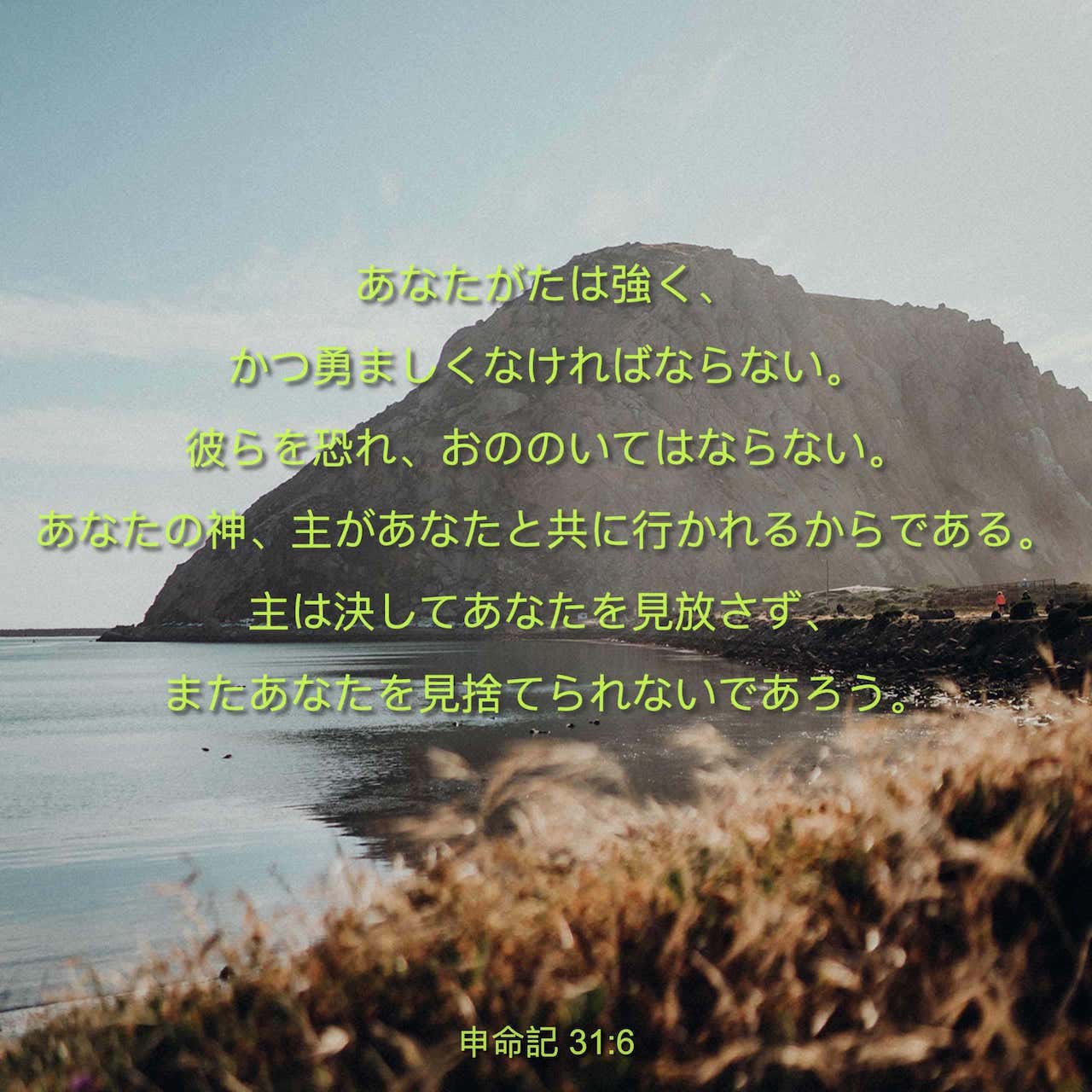 申命記 31 6 強く また雄々しくあれ 恐れてはならない 彼らのゆえにうろたえてはならない あなたの神 主は あなたと共に歩まれる あなたを見放すことも 見捨てられることもない Seisho Shinkyoudoyaku 聖書 新共同訳 新共同訳 聖書アプリを今すぐ