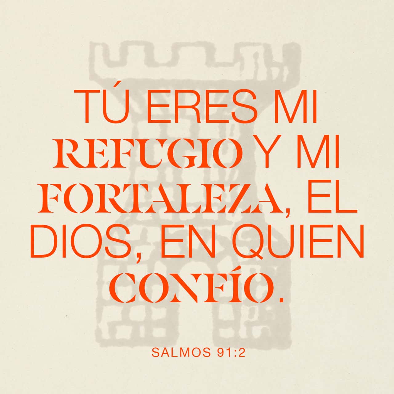 Salmos 91:1-16 El que vive bajo la sombra protectora
del Altísimo y Todopoderoso,
dice al Señor: «Tú eres mi refugio,
mi castillo, ¡mi Dios, en quien confío!»

Solo él puede librarte
de trampas ocultas y plagas mort | Biblia Dios Habla Hoy (DHH94PC) | Descargue La Biblia App ahora