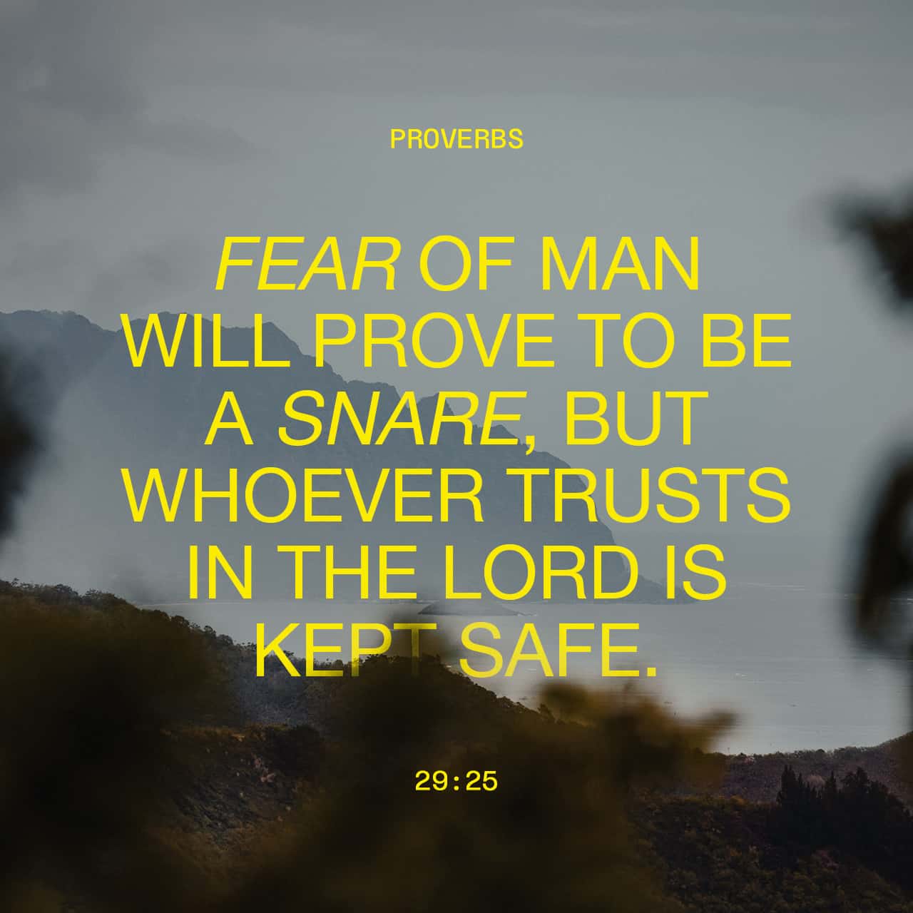Proverbs 29:25 The fear of man lays a snare, but whoever trusts in ...