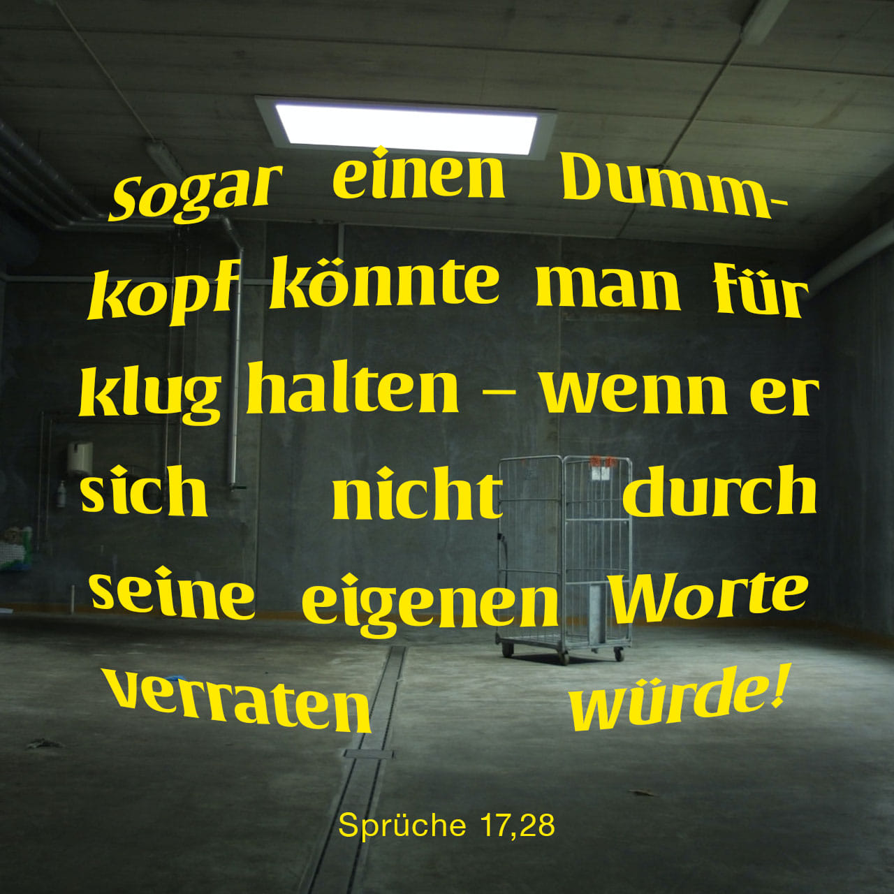Sprüche 1728 Sogar einen Dummkopf könnte man für klug halten wenn er