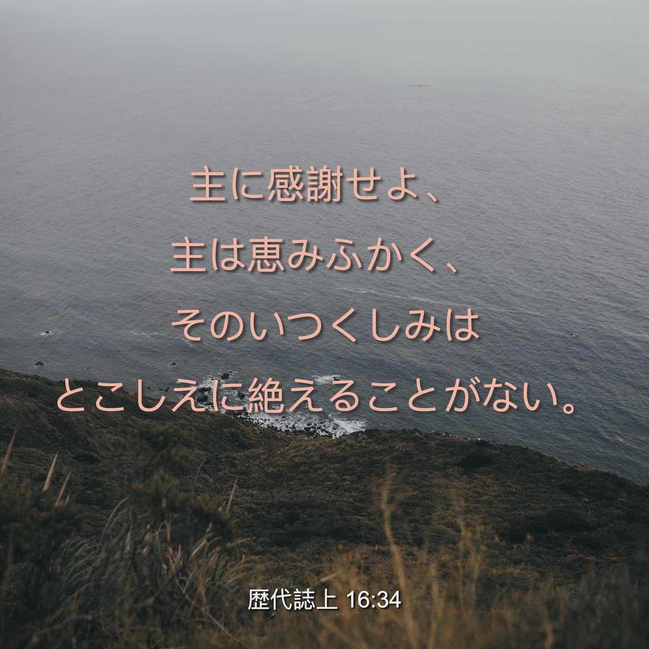 すべてを神の栄光のために 歴代誌上 16:34 主に感謝せよ、主は恵みふかく、 そのいつくしみ