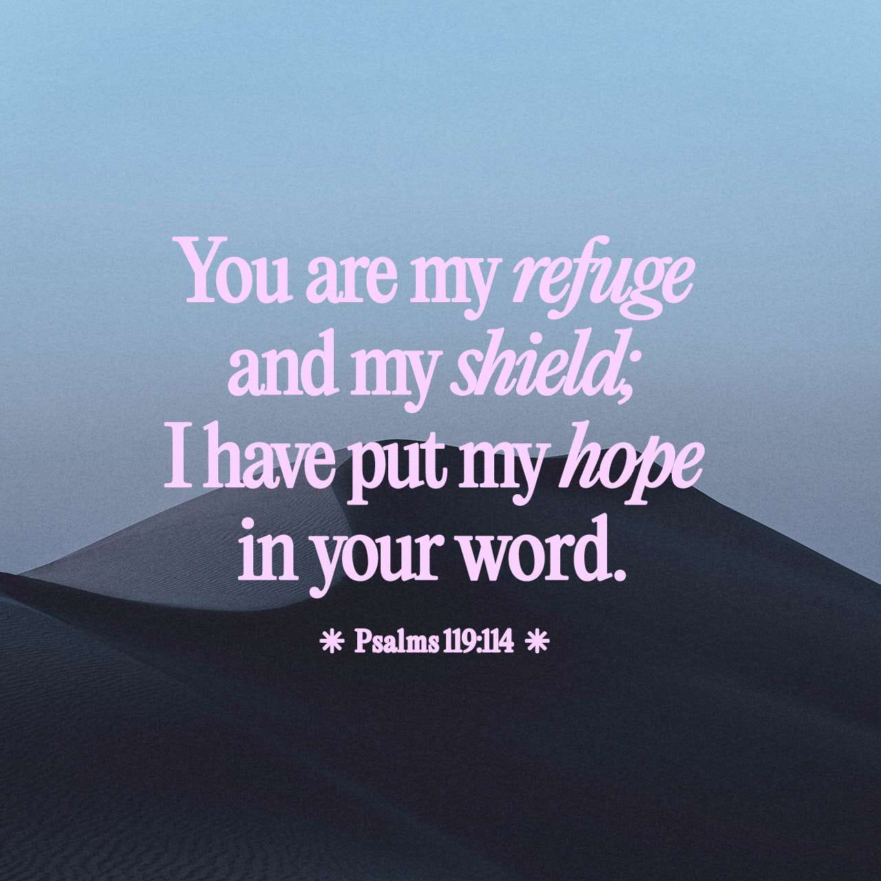 Psalms 119:113-120 I hate the double-minded, But I love Your law. You are  my hiding place and my shield; I hope in Your word. Depart from me, you  evildoers, For I will