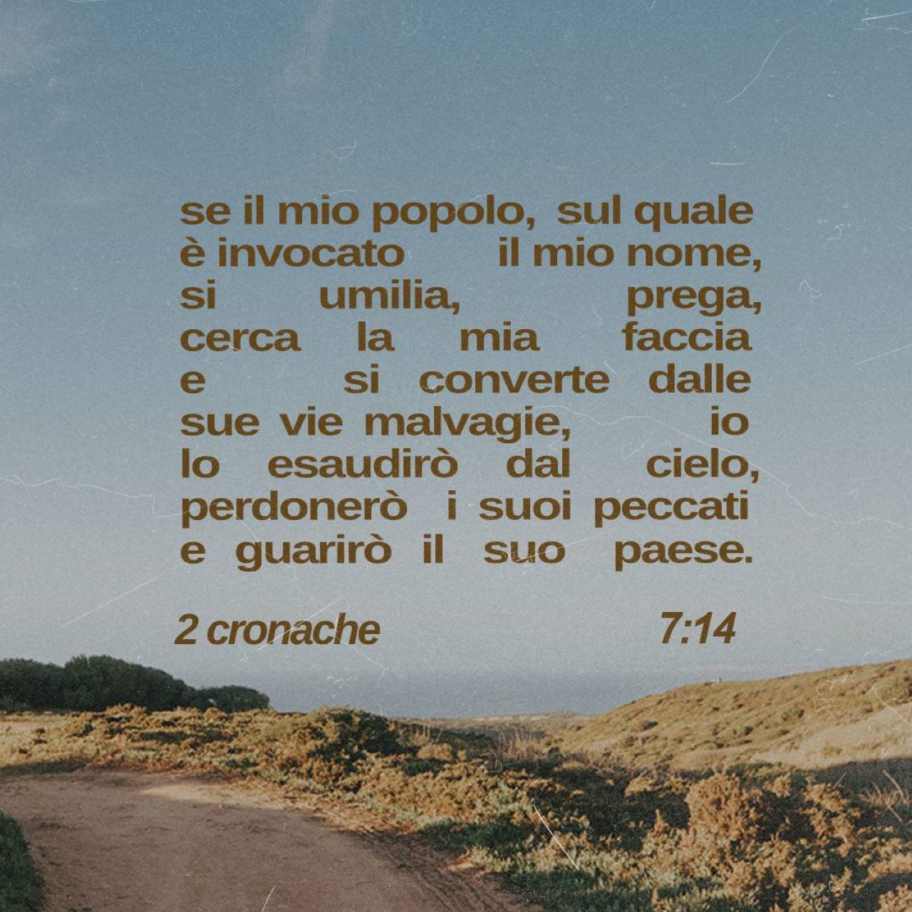 Secondo libro delle Cronache 7:13-14 Quando chiuderò il cielo in modo che  non ci sarà più pioggia, quando ordinerò alle locuste di divorare il paese,  quando manderò la peste in mezzo al