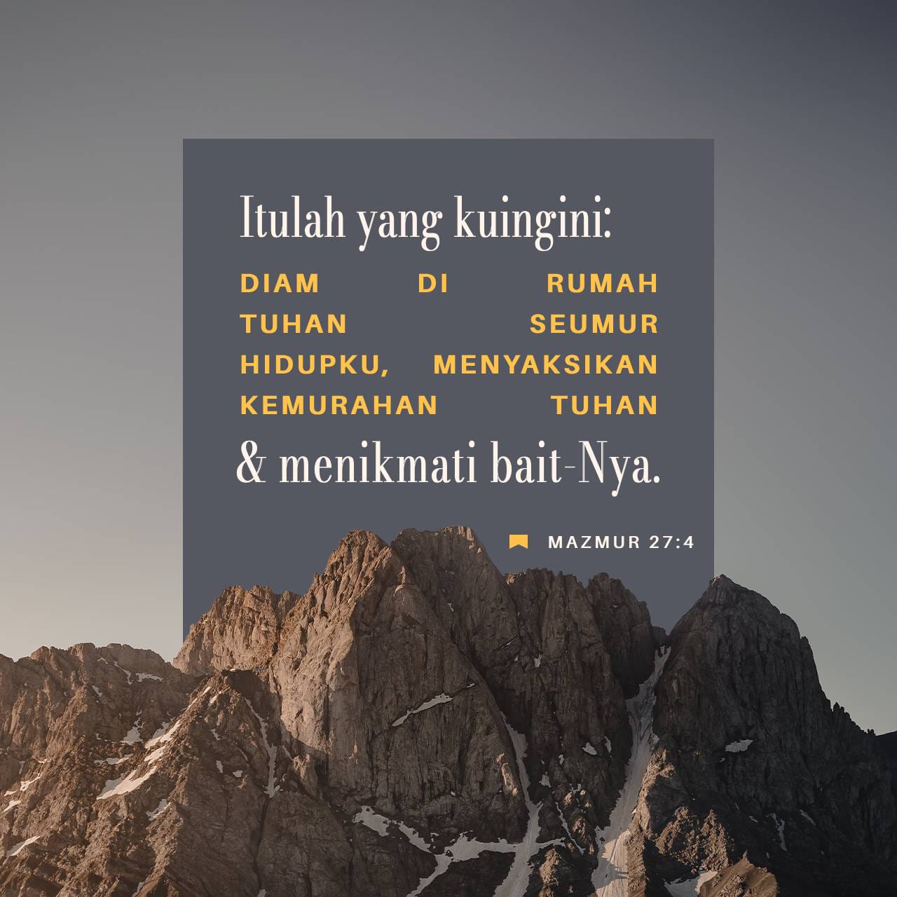 Mazmur 27:4-8 Satu Hal Telah Kuminta Kepada TUHAN, Itulah Yang Kuingini ...