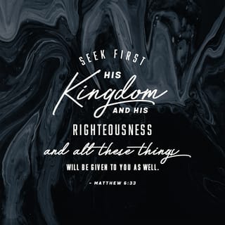 Matthew 6:33 But seek first his kingdom and his righteousness, and all these things will be given to you as well. | New International Version (NIV) | Download The Bible App Now