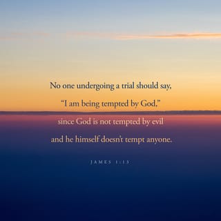 James 1:13-14 When tempted, no one should say, “God is tempting me.” For  God cannot be tempted by evil, nor does he tempt anyone; but each person is  tempted when they are