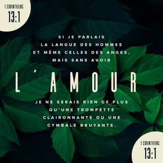 1 Corinthiens 13 1 Supposons Que Je Parle Les Langues Des Hommes Et Meme Celles Des Anges Si Je N Ai Pas D Amour Je Ne Suis Rien De Plus Qu Un Metal Qui Resonne Ou