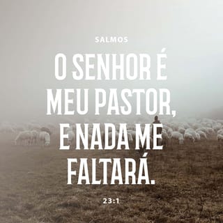 Salmos 23 na versão King James - Inglês. “O Senhor é o meu pastor; de nada  terei falta. Em verdes pastagens me faz repousar e me conduz a águas