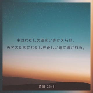 詩篇 23 3 主はわたしの魂をいきかえらせ み名のためにわたしを正しい道に導かれる Japanese 聖書 口語訳 口語訳 聖書 アプリを今すぐダウンロード